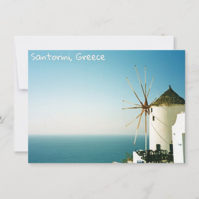 Santorini windmill, Greece Card (Front)