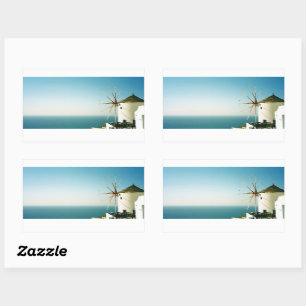 Santorini windmill, Greece Rectangular Sticker