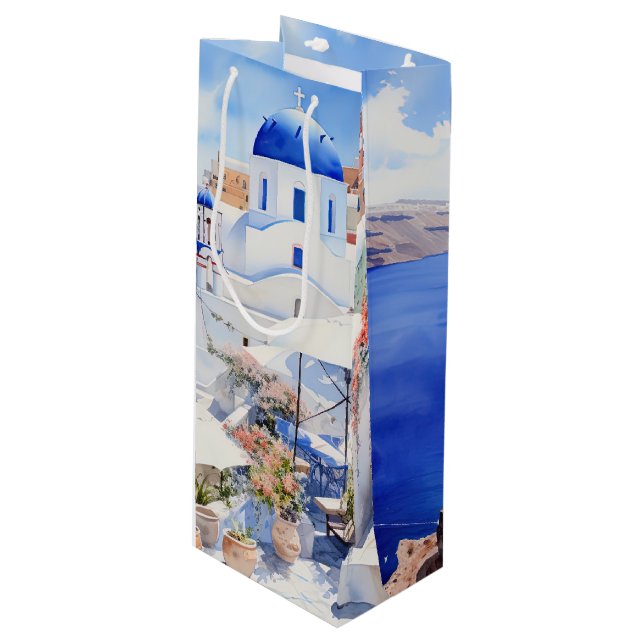 Santorini Wine Gift Bag (Front Angled)