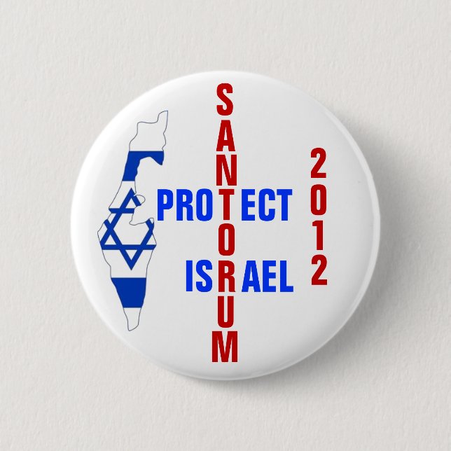 Santorum 2012 6 cm round badge (Front)