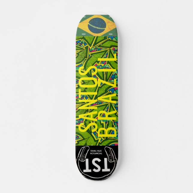 SANTOS  BRAZIL Skateboard, 7¾" Deck Skateboard (Front)
