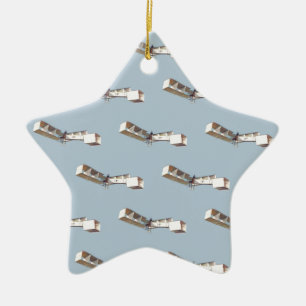 Santos-Dumont 14-Bis Aeroplane Ceramic Tree Decoration