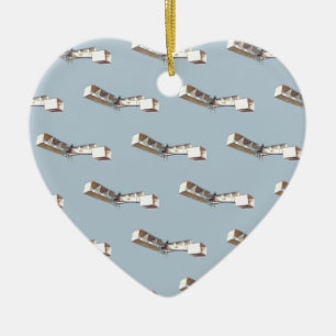 Santos-Dumont 14-Bis Aeroplane Ceramic Tree Decoration