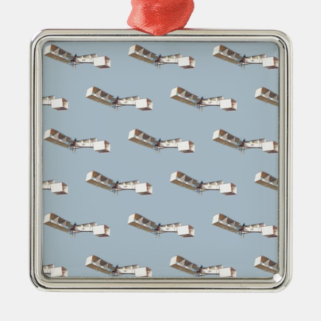 Santos-Dumont 14-Bis Aeroplane Metal Tree Decoration (Front)