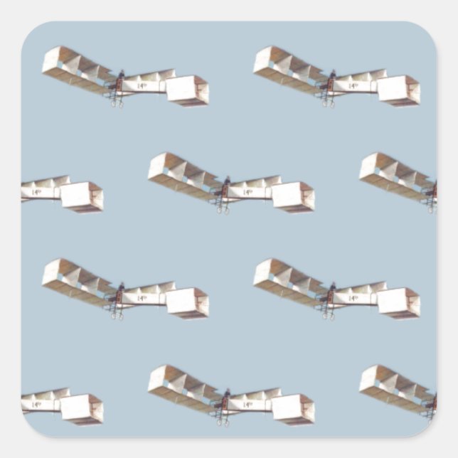 Santos-Dumont 14-Bis Aeroplane Square Sticker (Front)