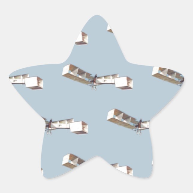 Santos-Dumont 14-Bis Aeroplane Star Sticker (Front)