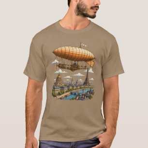 Santos-Dumont Airship Above Paris T-Shirt