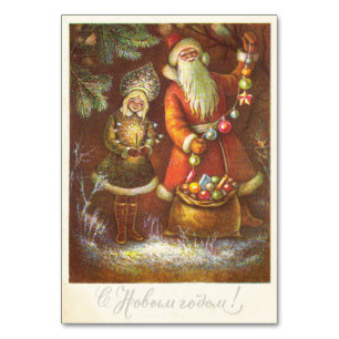 Sants Claus with Snowmaden Table Number