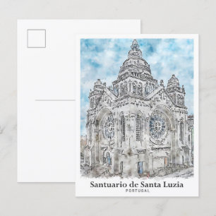 Santuario de Santa Luzia Portugal Travel Postcard
