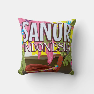 Sanur, Indonesia Travel poster. Cushion