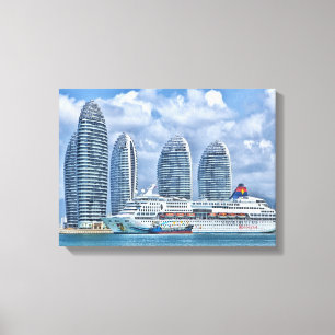 Sanya Hainan island harbour Canvas Print