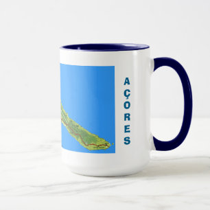 Sao Jorge Azores Map Mug
