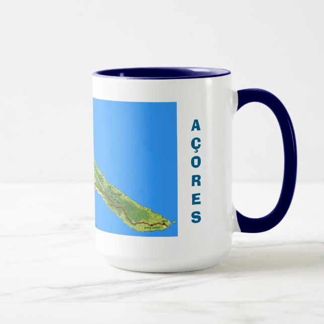 Sao Jorge Azores Map Mug (Right)