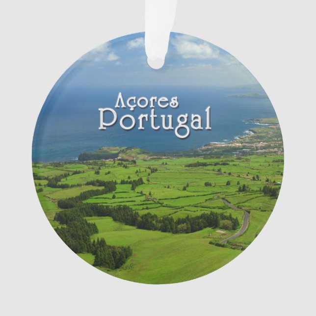 Sao Miguel green landscape Ornament (Front)