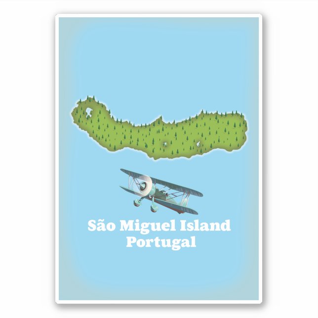São Miguel Island Portugal map (Front)