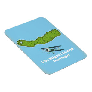 São Miguel Island Portugal map Magnet