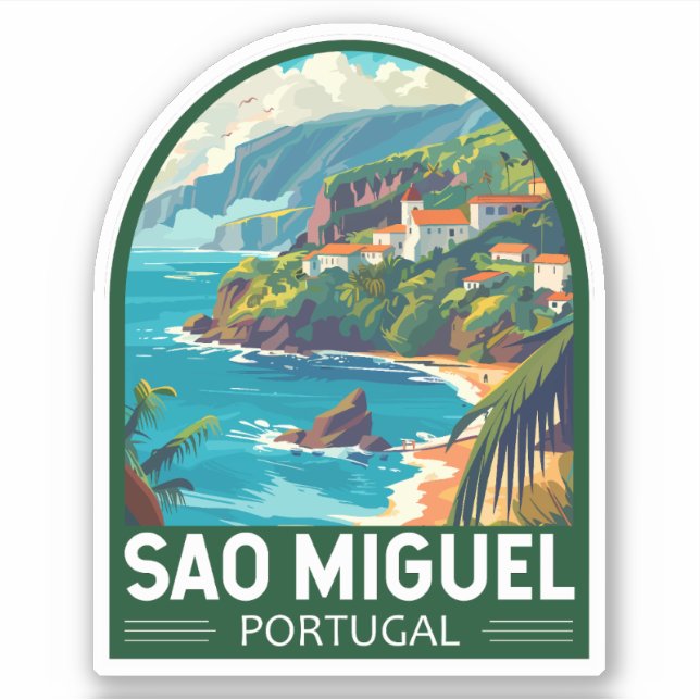 Sao Miguel Island Portugal Travel Art (Front)