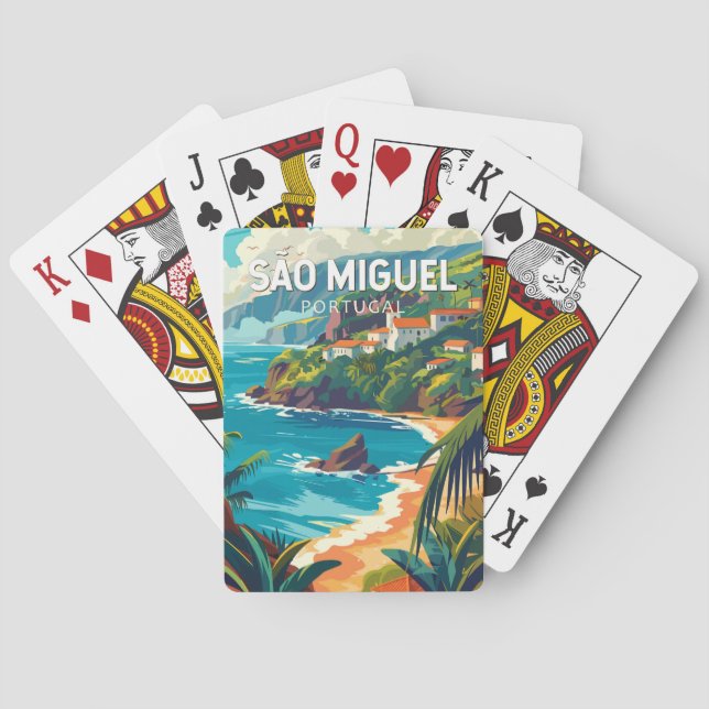 Sao Miguel Island Portugal Travel Art Playing Cards (Back)