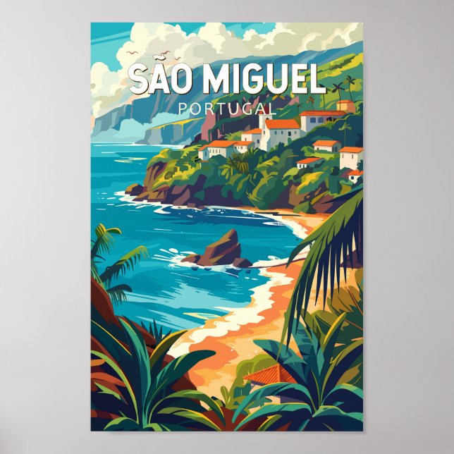 Sao Miguel Island Portugal Travel Art Poster (Front)