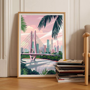 Sao Paolo Print Brazil Illustration Sao Paolo Trav