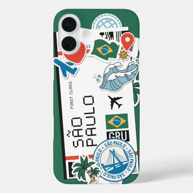 São Paulo Adventure Passport Stamp Phone Case (Back)
