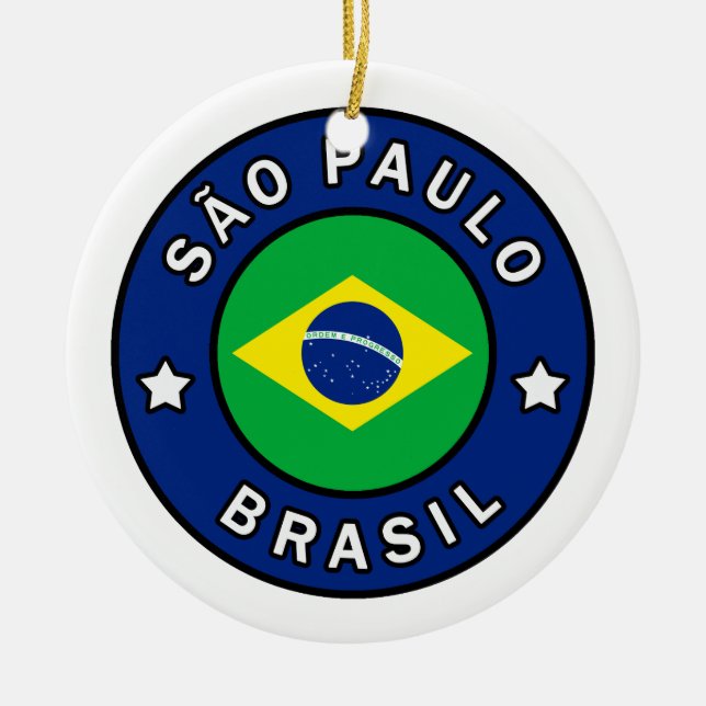 São Paulo Brasil Ceramic Tree Decoration (Front)