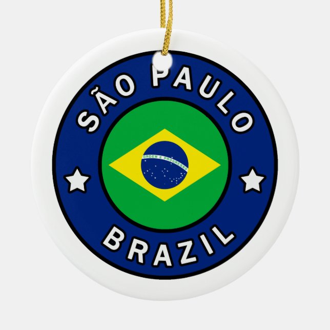 São Paulo Brazil Ceramic Tree Decoration (Front)