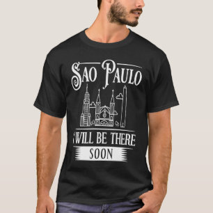Sao Paulo Brazil City Skyline Map Travel T-Shirt