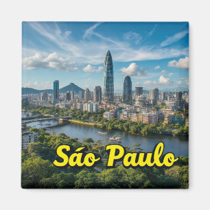 São Paulo Brazil City Travel Keepsake Print for Tr Magnet