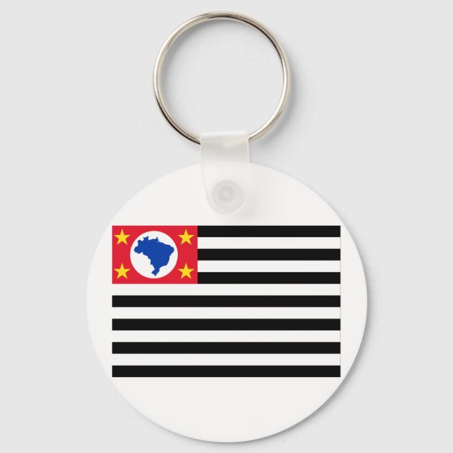 São Paulo, Brazil Flag Key Ring (Front)