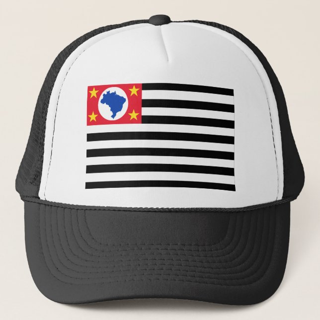 São Paulo, Brazil Flag Trucker Hat (Front)