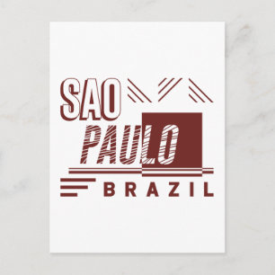 Sao Paulo Brazil Modern Urban Typography Design Postcard
