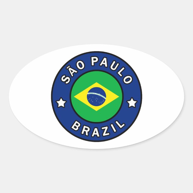 São Paulo Brazil Oval Sticker (Front)