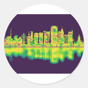 Sao Paulo Brazil Skyline Classic Round Sticker