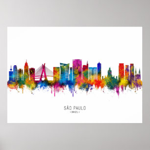 São Paulo Brazil Skyline Poster