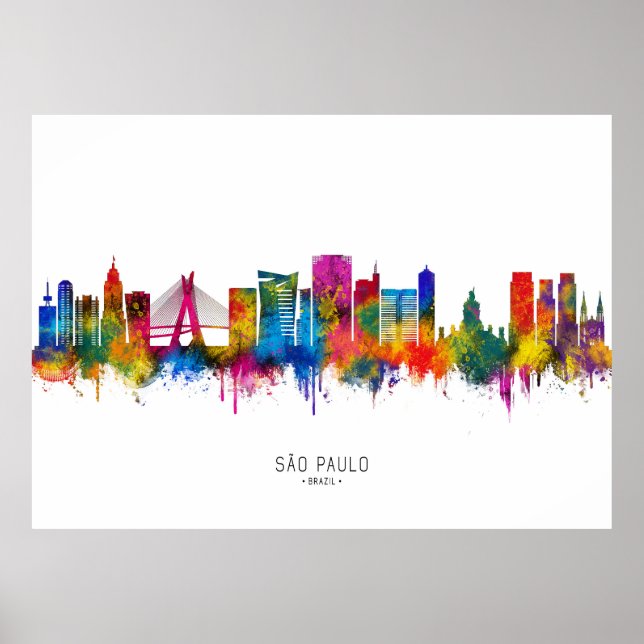 São Paulo Brazil Skyline Poster (Front)
