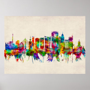 Sao Paulo Brazil Skyline Poster
