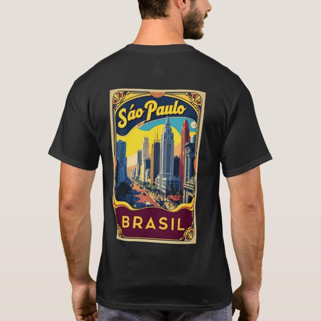 São Paulo Brazil Travel Poster T-Shirt (Back)