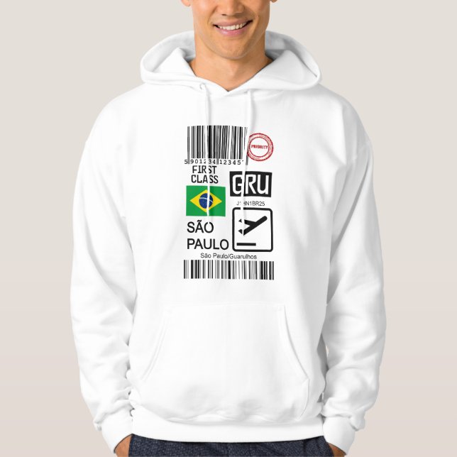 Sao Paulo Brazil travel ticket Hoodie (Front)