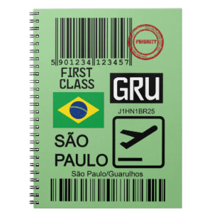 Sao Paulo Brazil travel ticket Notebook