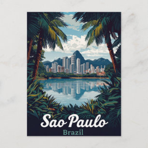 São Paulo Brazil Tropical City Skyline Postcard