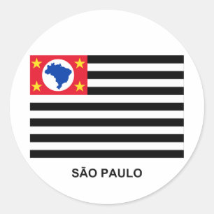 São Paulo, Brazil Waving Flag Classic Round Sticker
