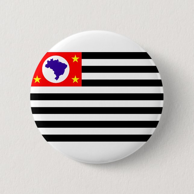 Sao Paulo city flag brazil symbol 6 Cm Round Badge (Front)