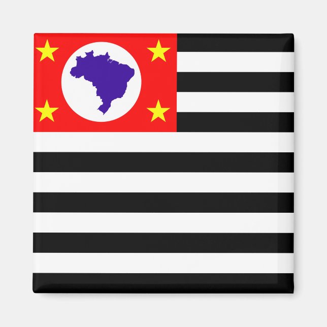 Sao Paulo city flag brazil symbol Magnet (Front)