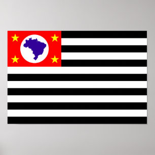 Sao Paulo city flag brazil symbol Poster