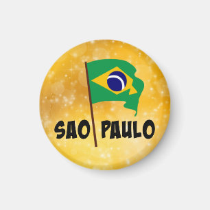 Sao Paulo, Flag of Brazil Magnet
