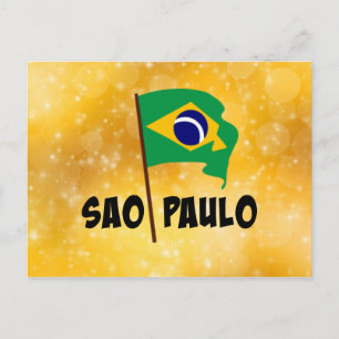 Sao Paulo, Flag of Brazil Postcard