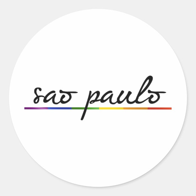 SAO PAULO GAY PRIDE -.png Classic Round Sticker (Front)