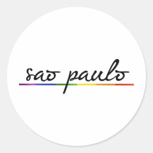 SAO PAULO GAY PRIDE -.png Classic Round Sticker
