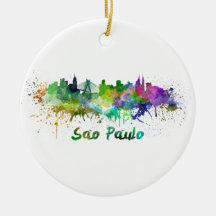 Sao Paulo skyline in watercolor